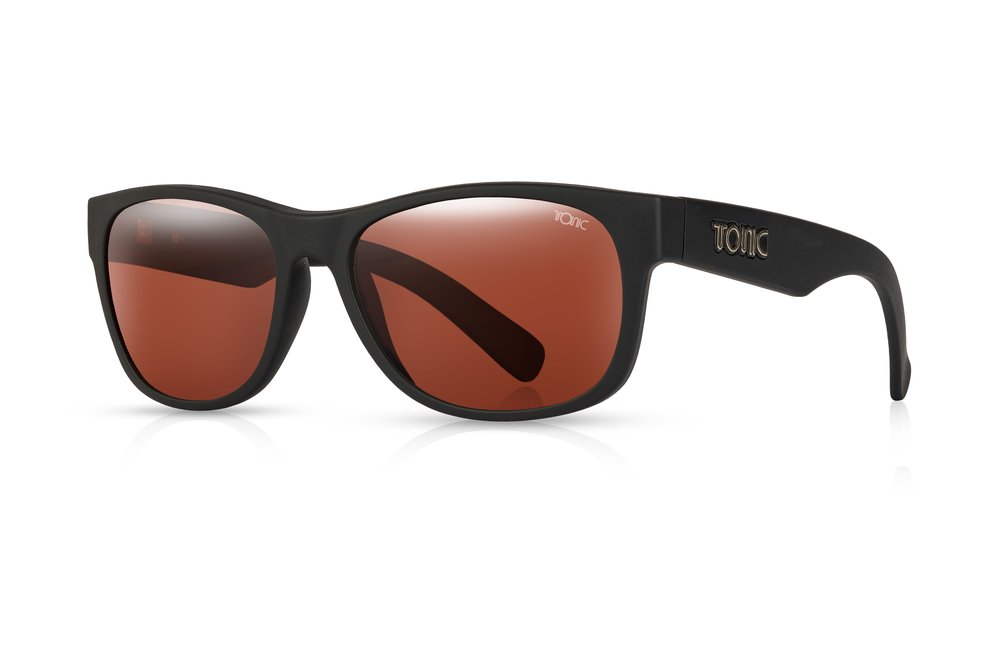 TONIC WAVE POLARISED SUNGLASSES - GLASS COPPER PHOTOCHROMIC LENSE (MATTE BLACK FRAME)
