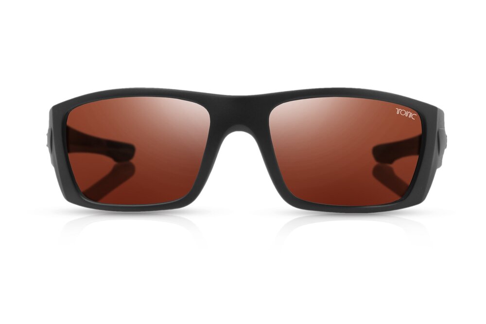TONIC YOURANIUM POLARISED SUNGLASSES - GLASS COPPER PHOTOCHROMIC LENSE (MATTE BLACK FRAME)