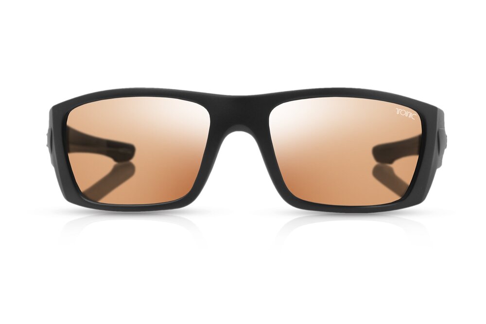 TONIC YOURANIUM POLARISED SUNGLASSES - GLASS COPPER NEON LENSE (MATTE BLACK FRAME)
