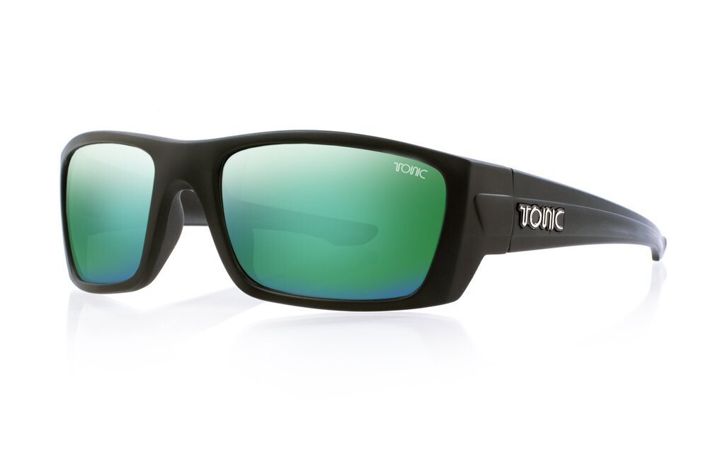 TONIC YOURANIUM POLARISED SUNGLASSES - GLASS GREEN MIRROR HD COPPER BASE LENSE (MATTE BLACK FRAME)
