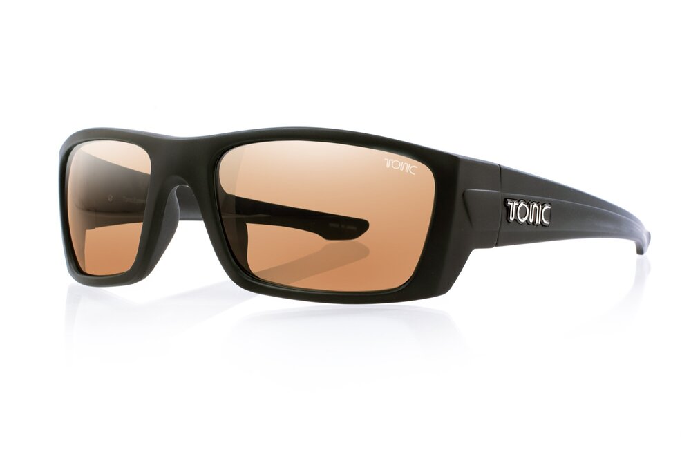 TONIC YOURANIUM POLARISED SUNGLASSES - GLASS COPPER NEON LENSE (MATTE BLACK FRAME)