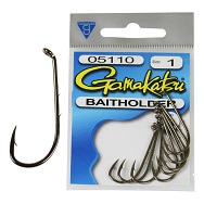 Gamakatsu 05110 Baitholder Hooks, Bronze - Size 1 - 8 Hooks/Pack